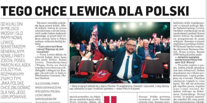 Gazeta Olsztyńska: Tego chce Lewica dla Polski